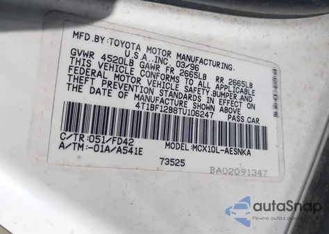 1996 Toyota Avalon Xl/Xls z USA, uszkodzony, nr VIN 4T1BF12B8TU106247